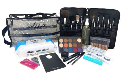 Picture depicts makeup kit including contents found in the description
